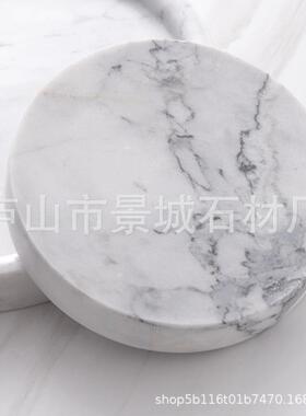 天然西大理石托盘圆形展现玄关餐样板间客厅收纳盘FJO示台甜品代