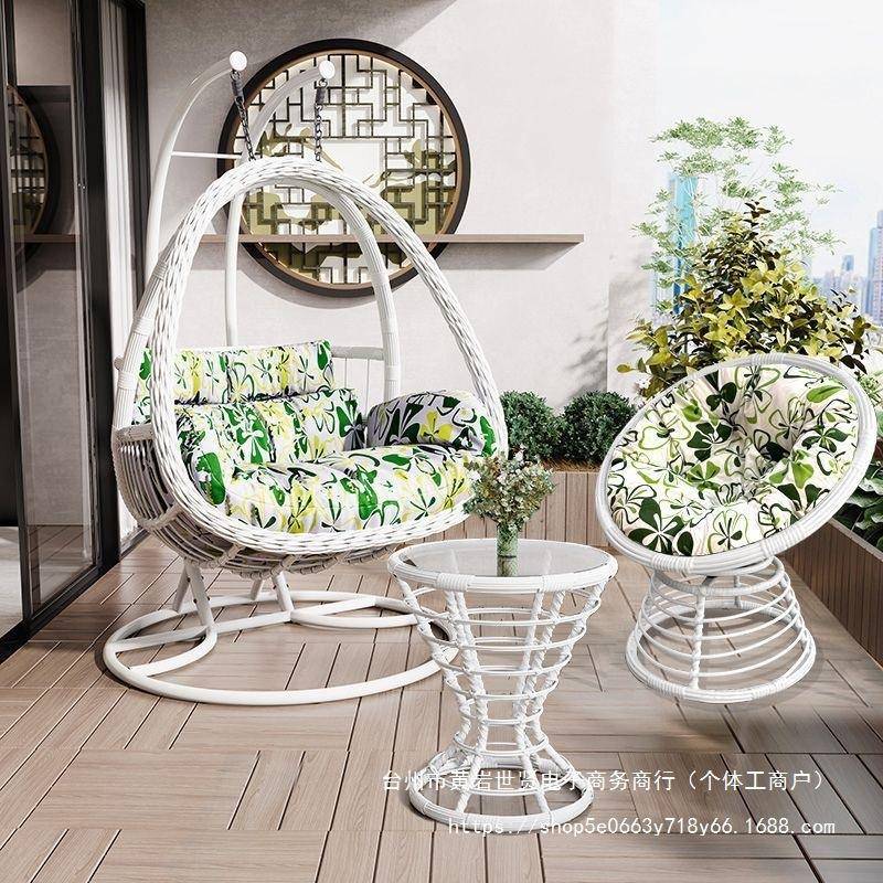 家用篮藤椅摇篮椅YET室内阳吊巢椅庭院台鸟吊兰双人吊秋千懒人吊