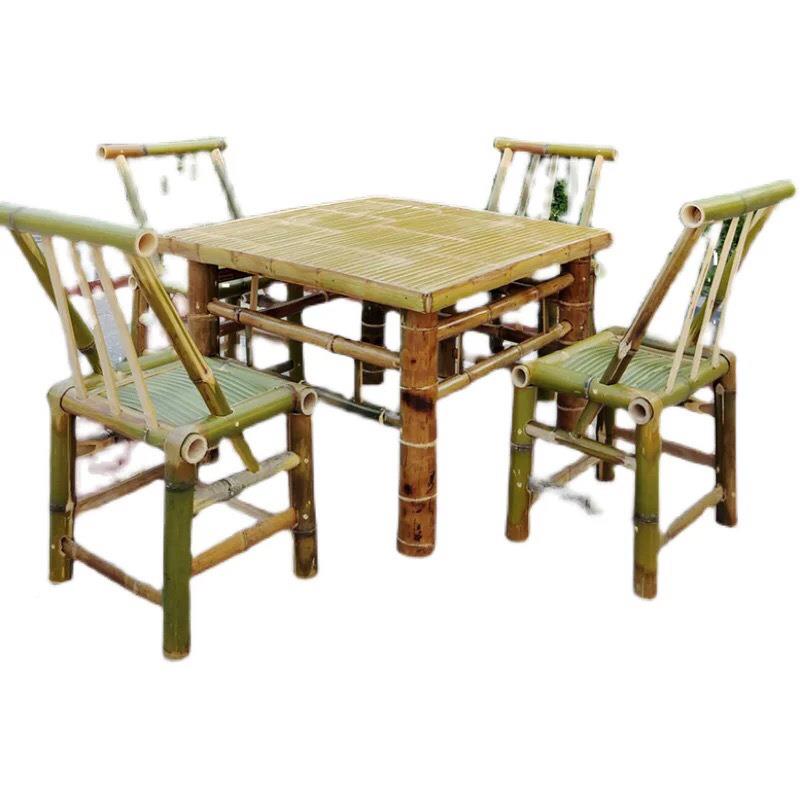 竹桌椅组合外庭院竹户煮桌竹茶几竹编桌椅子围炉茶竹家具椅KUI八