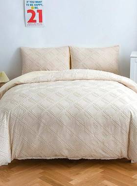 剪花三床上用品簇件被套枕套简约热套卖厂qs32438绒家