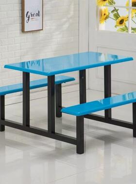 校堂连体餐桌食工厂员工EIJ餐厅不锈钢餐人桌学椅4人6人8餐桌椅组