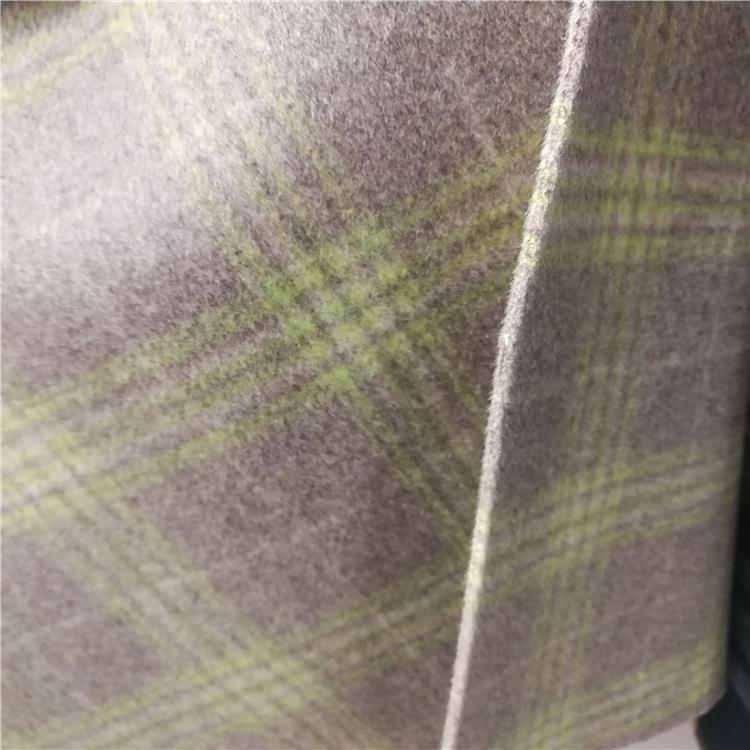 现款子货新毛格布呢精品双面顺毛SF1288大格子毛呢服饰布料面料