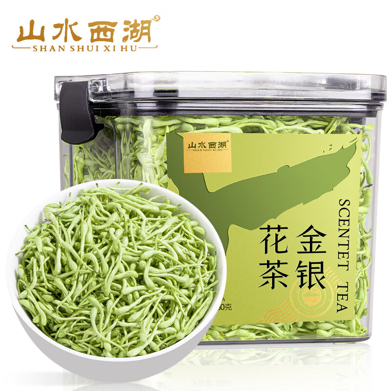 山水西湖 花草茶精选河南封丘带绒毛金银花茶叶可搭胎菊泡水喝60g