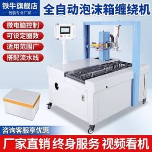 胶带纸水果生海鲜冰牛排塑封箱机 全自动泡沫箱侧边封口打包缠绕式