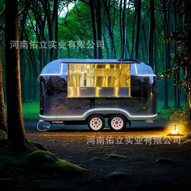 清风不锈钢售卖车多功能移动餐车美食网红摆摊夜市小吃车商业工厂