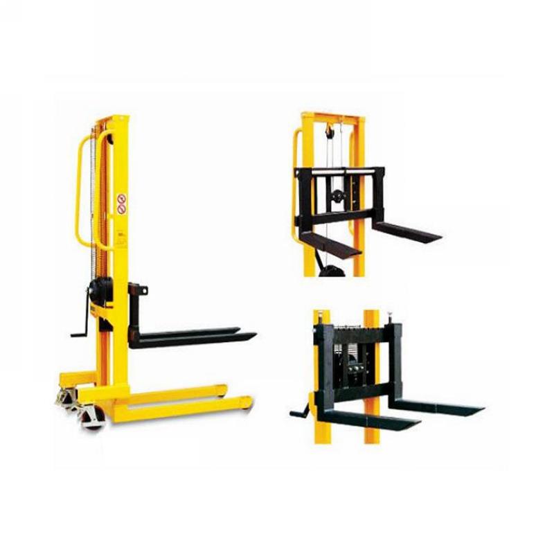 升降叉车钢丝绳手摇机械堆高车100-2000kg手摇堆高叉车