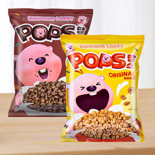 韩国loopy赞萌露比麦粒脆焦香大麦粒膨化食品解馋休闲小零食65g