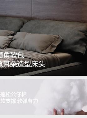 象耳朵布艺床简82480约大现猫抓布主卧床意代式极简科技布2x2米米