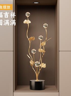 银杏叶入户玄摆件客轻奢档关厅装饰电视高柜壁龛新房SJ831乔迁新