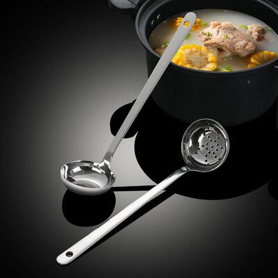 36火L不锈钢汤勺食品级抗菌TLL0130厨1勺房家用加厚长柄勺子锅漏