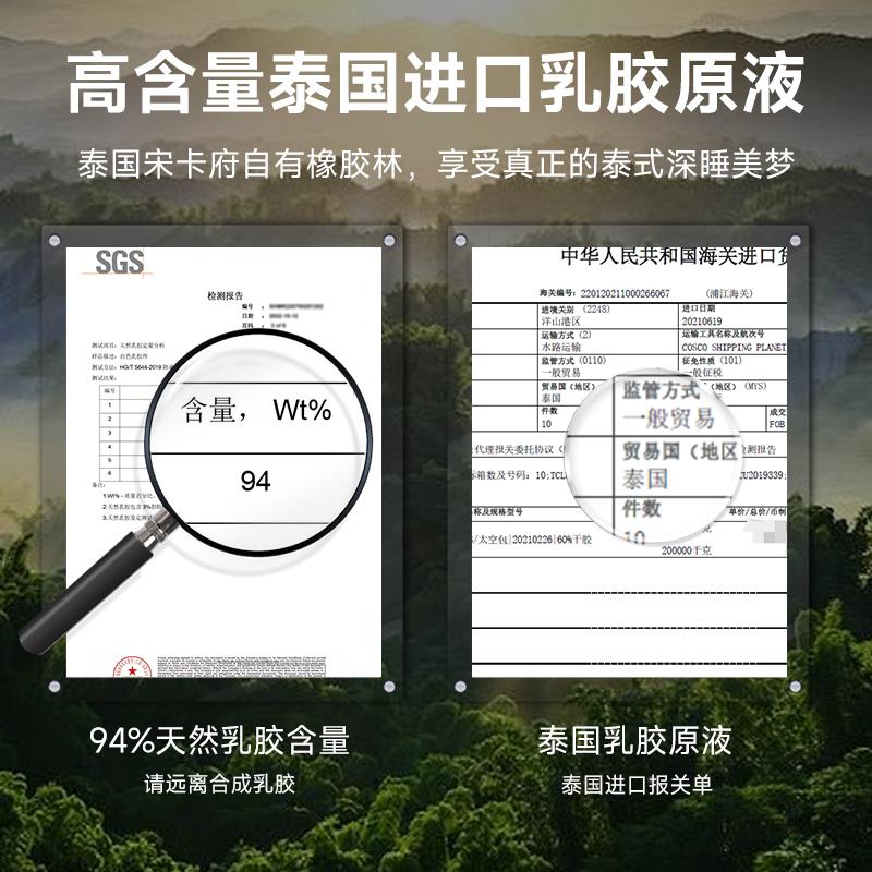 T-RJZ泰国乳胶枕头家人用天然橡忆胶记单宿舍学生护椎橡胶枕芯助