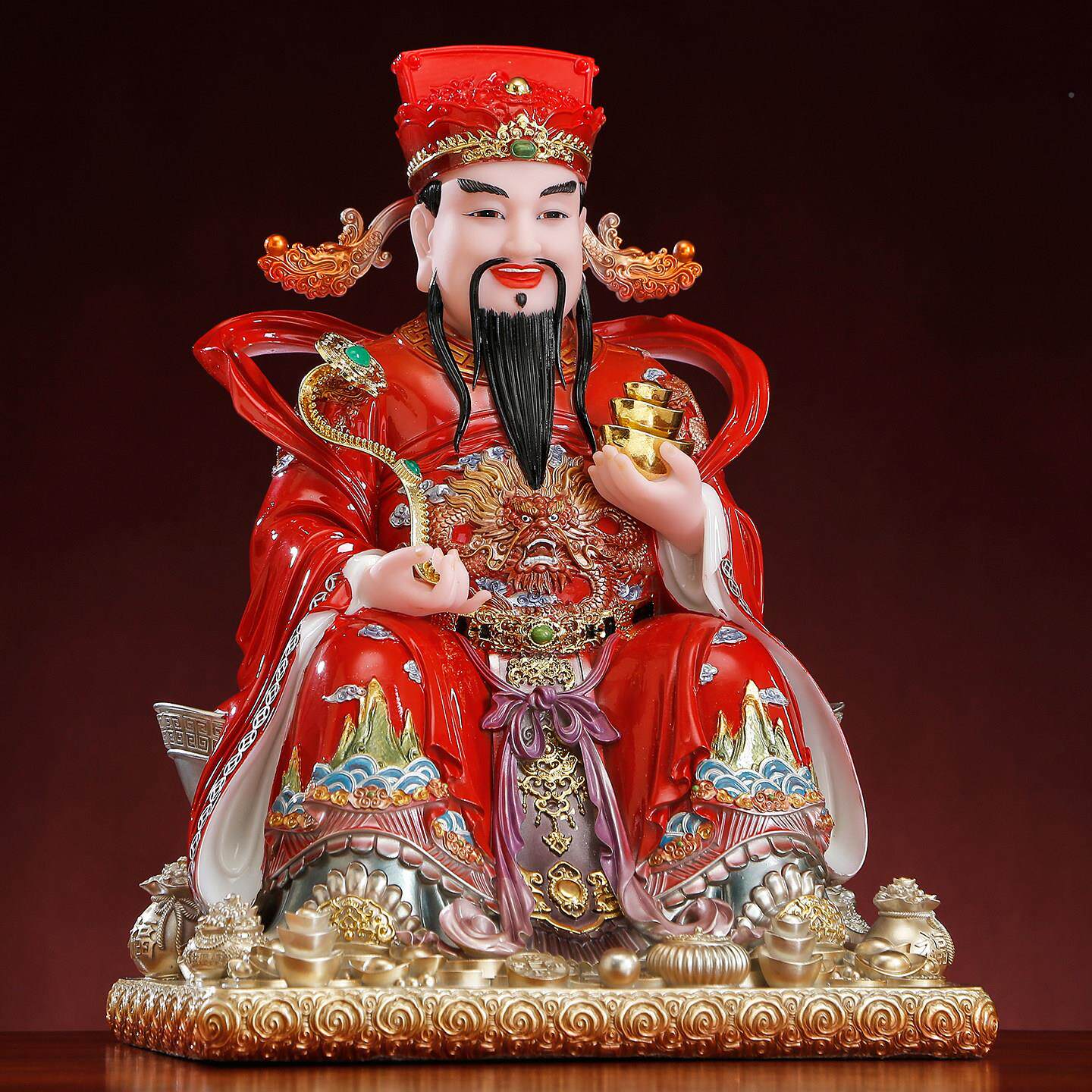 汉白玉如意财神供奉店神像家DYZ爷用供奉财星君摆件铺公司开帛业