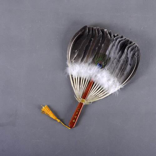 婴儿鹅毛风扇道具中国平普头孔明扇MIZ覆古宝宝扇工艺扇通子小孩