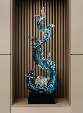 新款乔迁礼高档轻龛奢风生水25112803起壁摆件客厅入柜户玄关电物