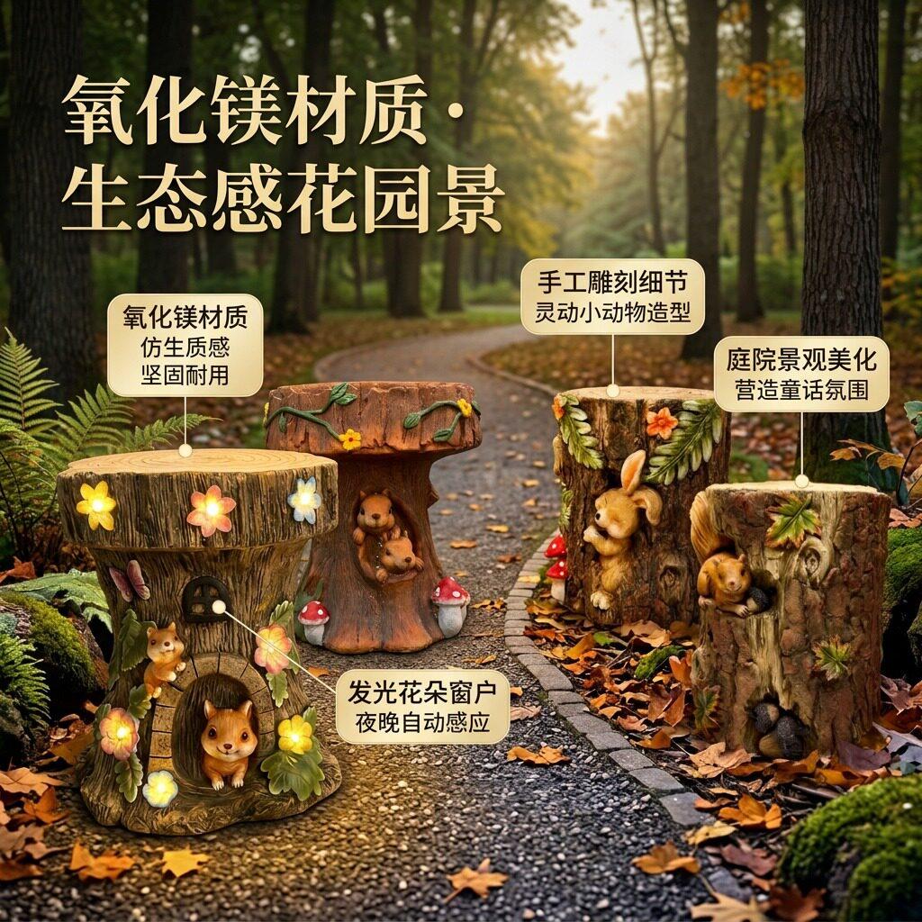 花观园PXP庭院童凳话世界氧化镁多样子摆搭件装饰品户外景配摆件