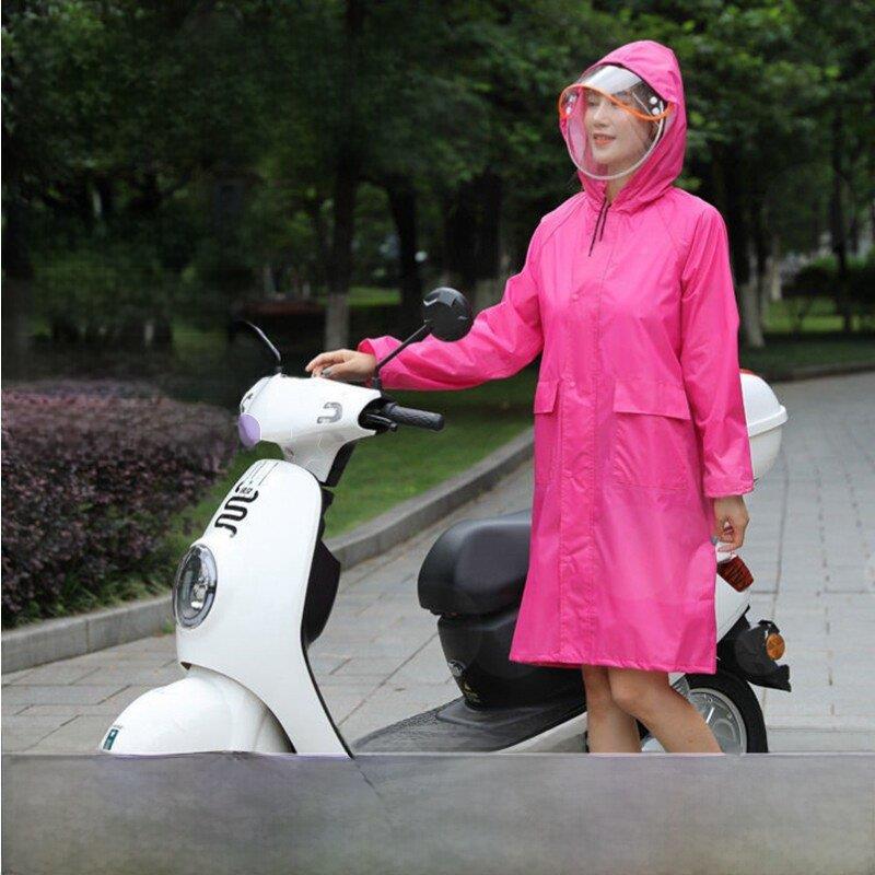 中长风衣式雨衣，男女皆，户外远足，防雨骑防IXP水，可电动车行