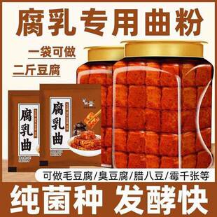 腐乳曲粉自制长毛臭豆腐霉豆腐乳毛豆腐发酵菌豆豉毛霉菌粉霉美食