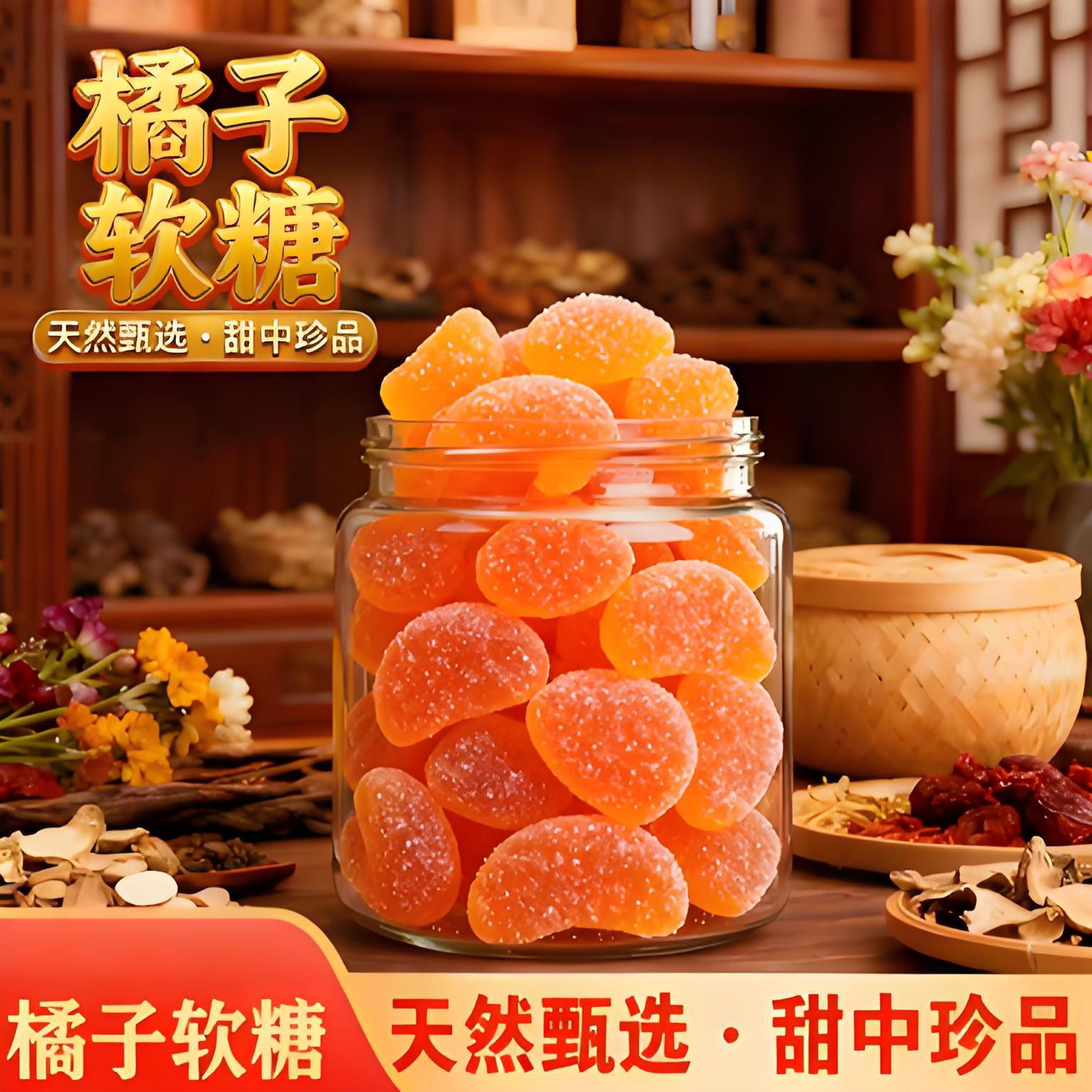抖音同款橘子软糖水桔子软糖果喜糖怀旧童年休闲小零食老式瓣糖儿