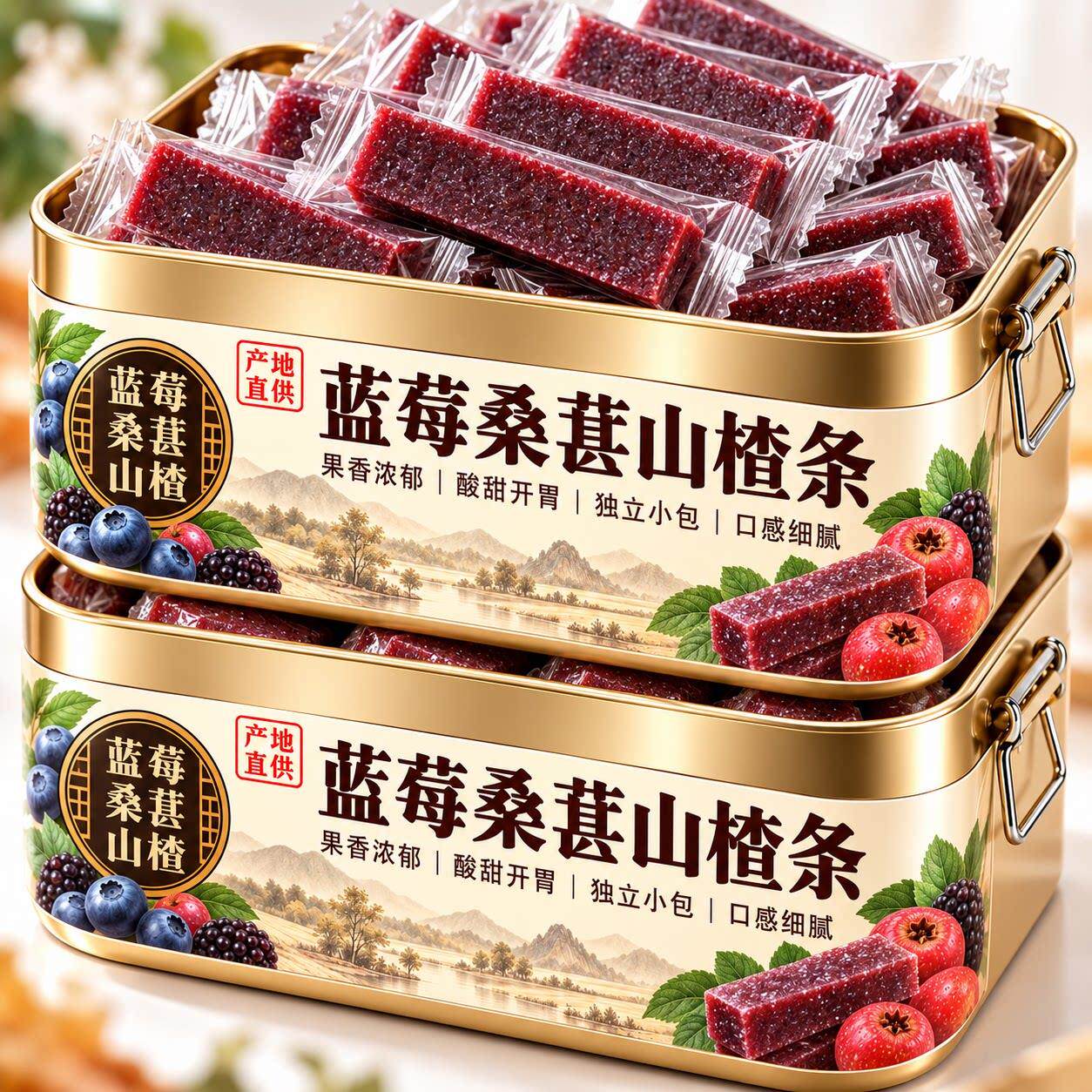 正宗蓝莓桑葚山楂条独小包装官方旗舰店原味健康零食点心开袋即食