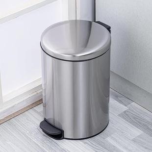 简约宿舍 朗艺垃圾桶家用不锈钢厨房卫生间厕所圆形5升7升12升日式