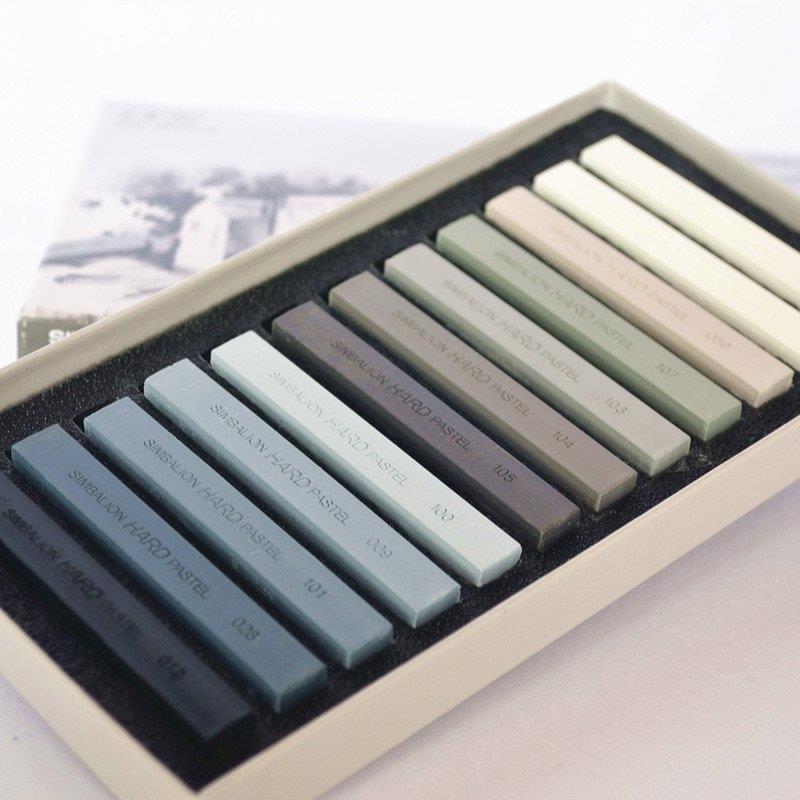 台湾雄狮色粉12色素描用粉彩 SP-12S色粉笔粉彩棒 色粉棒 萤光色