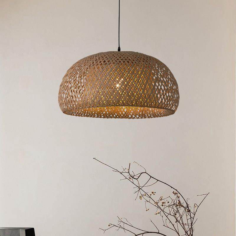 侘寂风竹编吊灯覆古茶室禅意民宿中式卧室客厅日式饭厅藤编灯具,家装灯饰光源,餐厅吊灯,淘宝优惠券,粉丝福利购,淘宝优惠卷