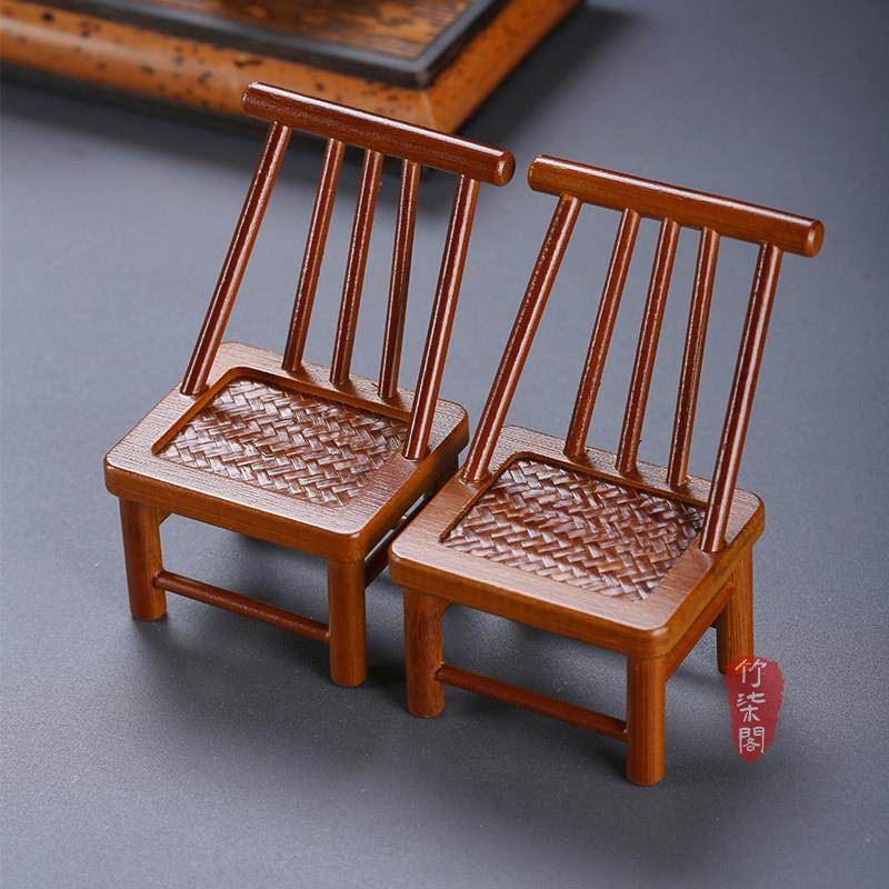 竹柒阁中式迷你小椅子桌面摆件手工竹编茶桌盖置杯垫文玩茶宠竹椅,餐饮具,茶道/零配,淘宝优惠券,粉丝福利购,淘宝优惠卷