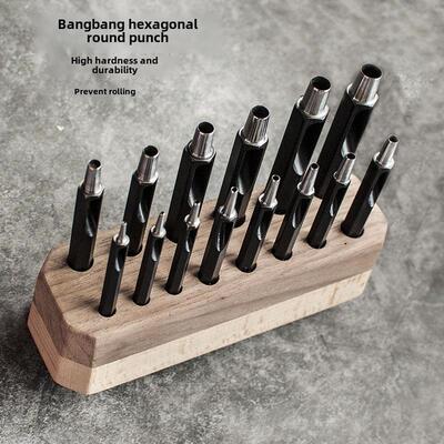 棒棒棒棒六角形圆冲头手工皮革制品皮革冲头黑化防锈防滚