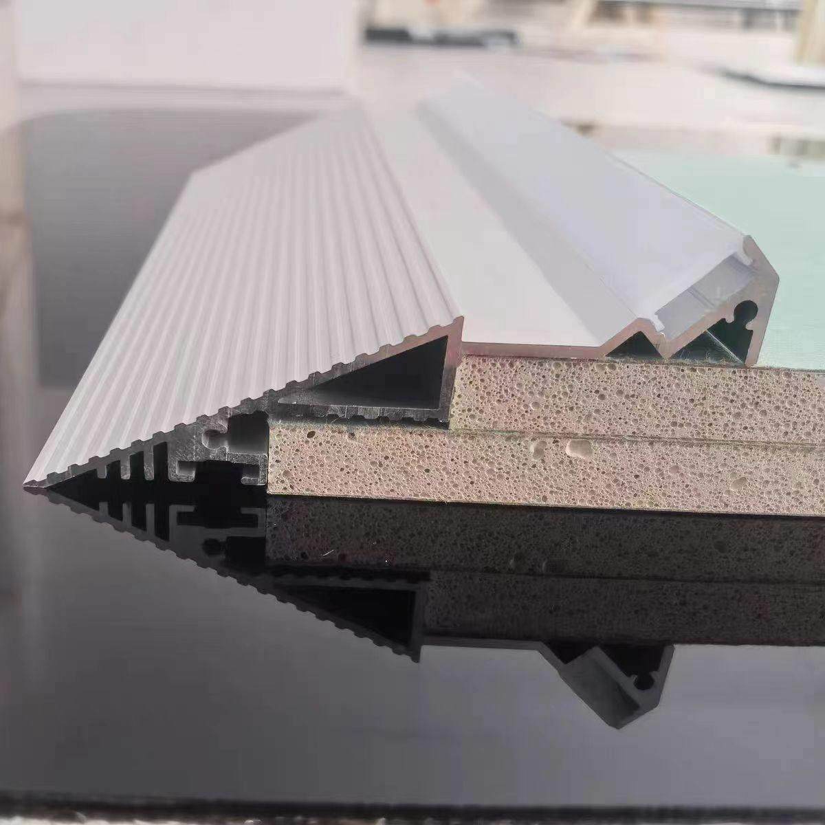 45度薄如蝉翼斜面发光灯槽客厅悬浮吊顶型材超薄收口洗墙反光灯带,家装灯饰光源,室内LED灯带,淘宝优惠券,粉丝福利购,淘宝优惠卷