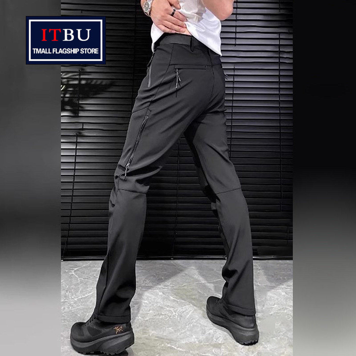 软壳冲锋裤男士春夏季2025新款户外休闲男裤秋冬运动直筒裤子男款