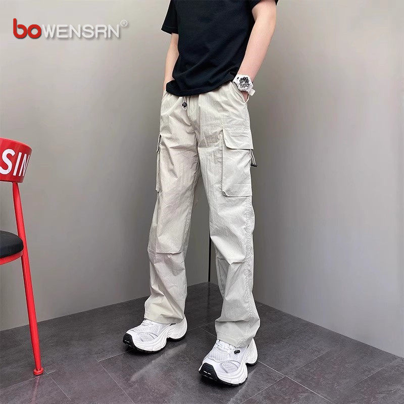 高端工装裤男士2026新款夏季薄款男裤宽松直筒阔腿休闲长裤子男款