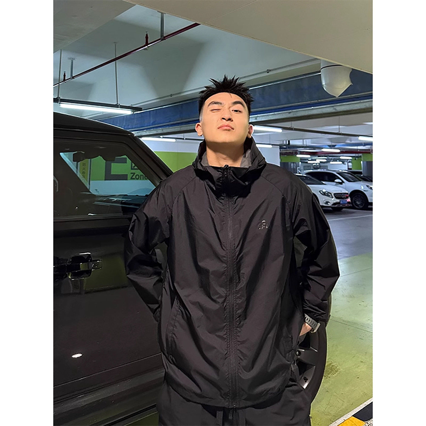 韩国Uamtor男防晒衣夏季UPF50+黑色机能钓鱼户外速干防紫外线外套