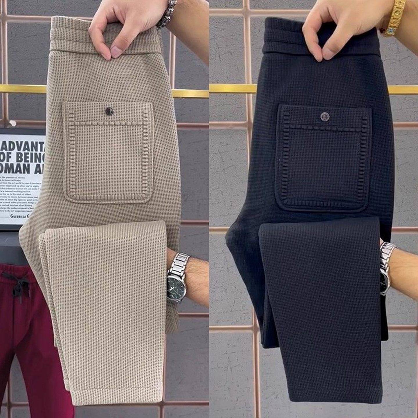 高端纯色小脚直筒休闲裤子男士2025年新款秋冬季男裤运动卫裤男款