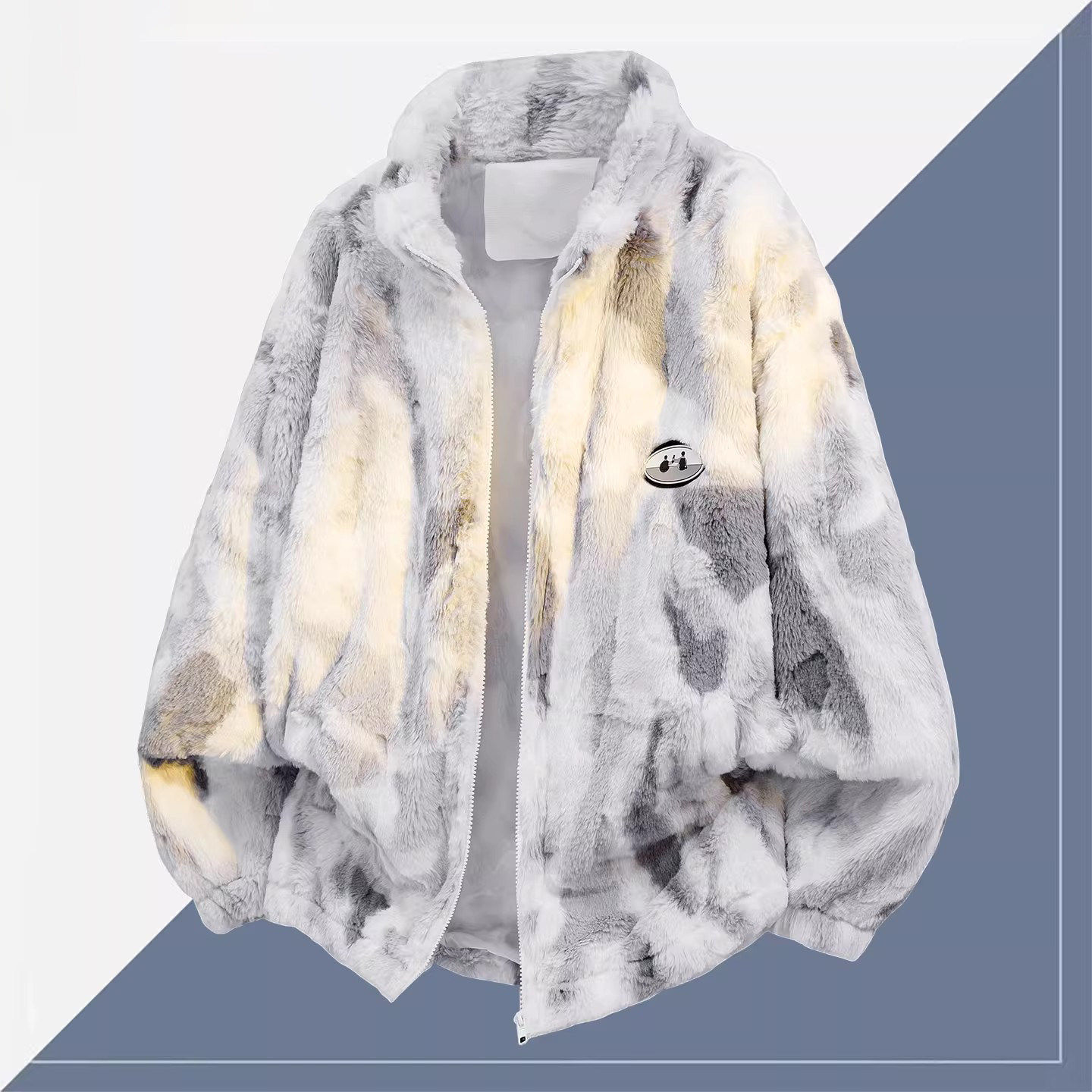 高端软糯毛绒加厚外套男士2025新款冬季慵懒风加绒轻薄羽绒服男款