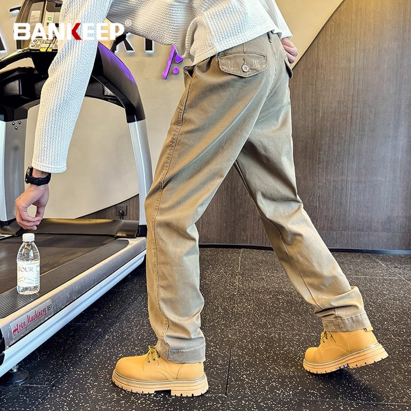 潮牌直筒工装裤男士2026新款冬季男裤加绒加厚休闲长裤子男款春秋