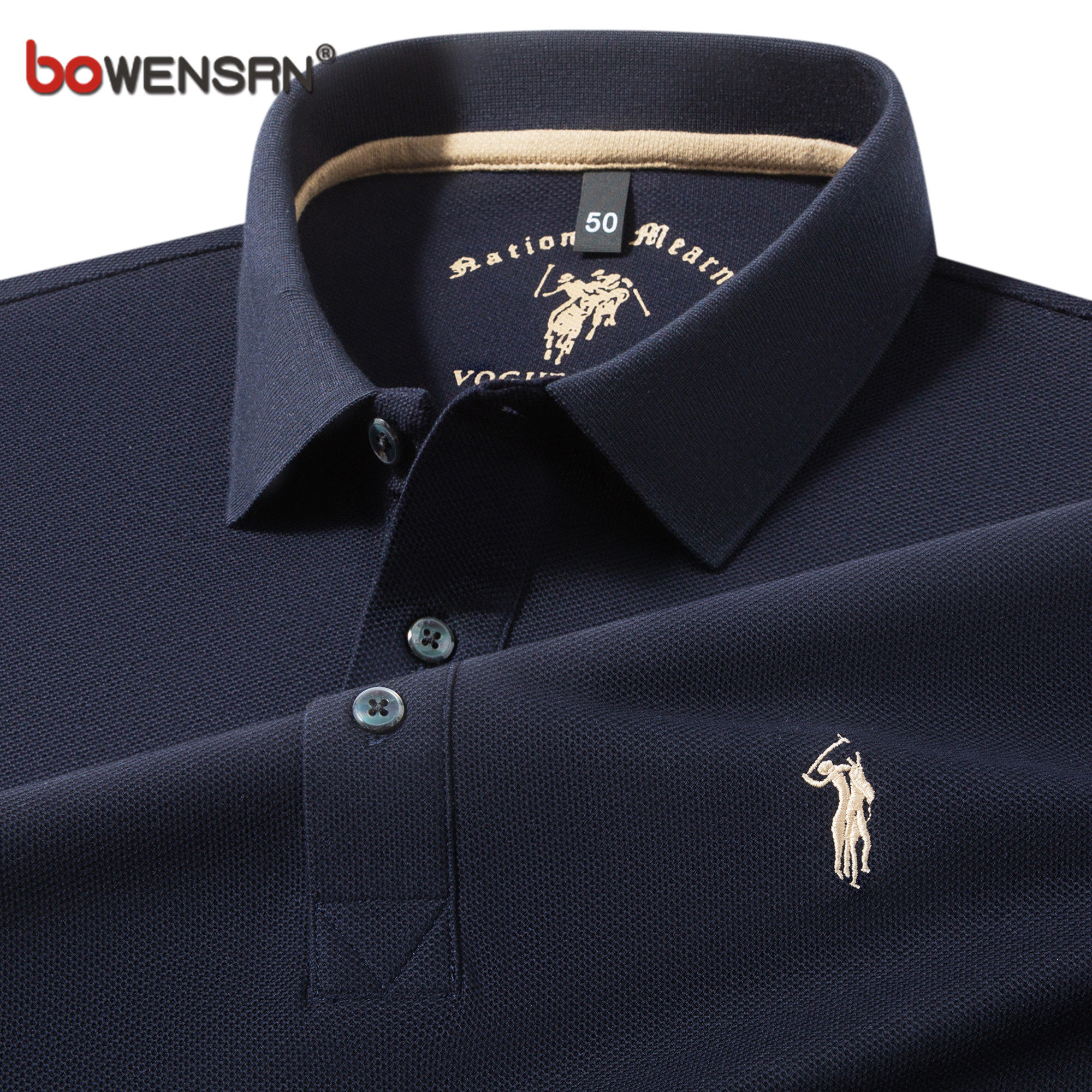 战马刺绣polo衫男士短袖t恤2026新款夏季商务休闲纯棉体恤衫男款