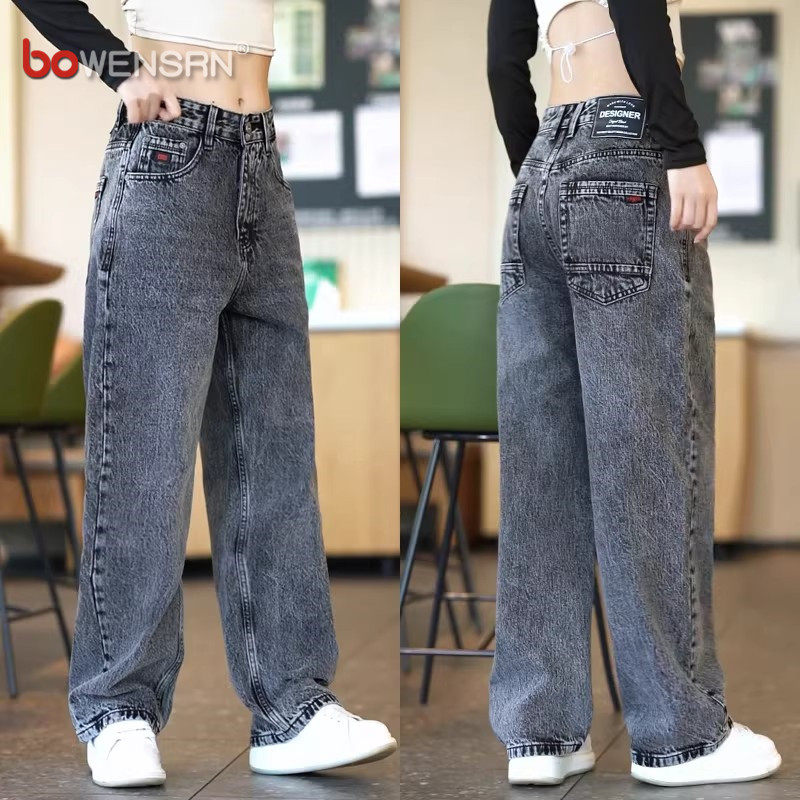 潮牌雪花阔腿牛仔裤男士2026新款春夏季痞帅男裤直筒休闲裤子男款