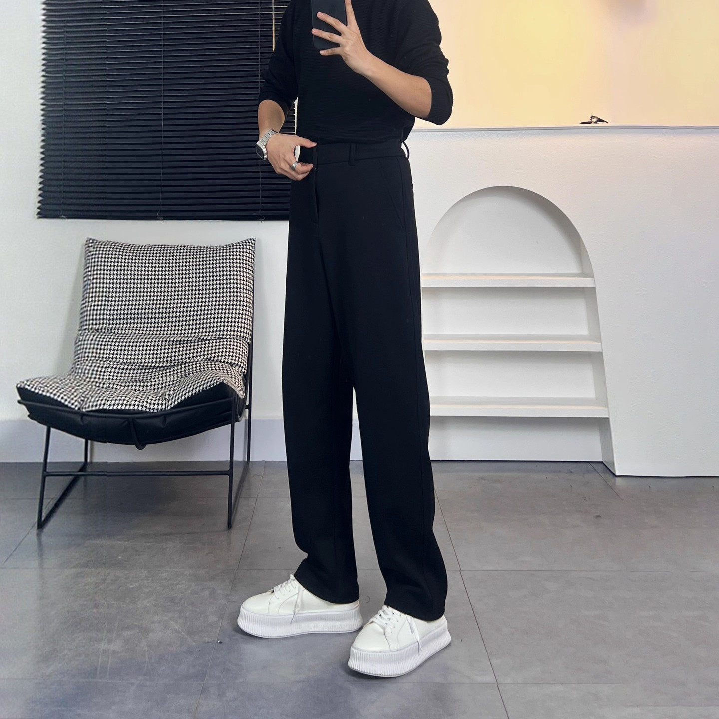 高端宽松直筒休闲西裤男士2025新款秋冬季男裤加绒加厚长裤子男款