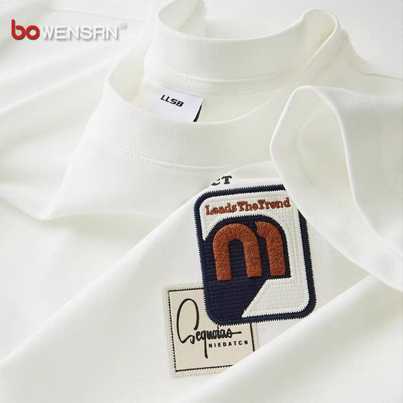 潮牌重磅刺绣短袖t恤男士2026新款夏季高级感圆领半袖打底衫男款