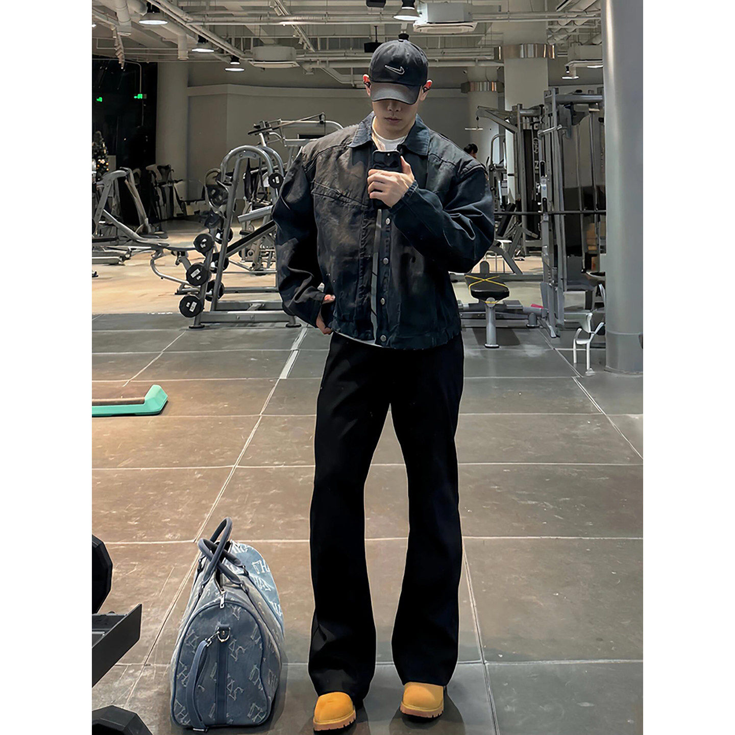 韩国Uamtor男生休闲裤春季cleanfit弯刀微喇西裤显瘦高级感直筒裤