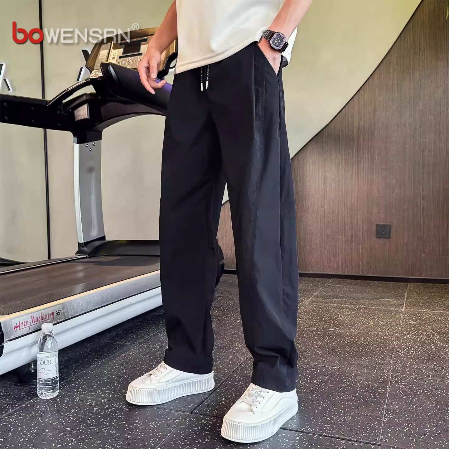 潮牌直筒运动裤男士2026新款夏季薄款男裤宽松百搭休闲长裤子男款