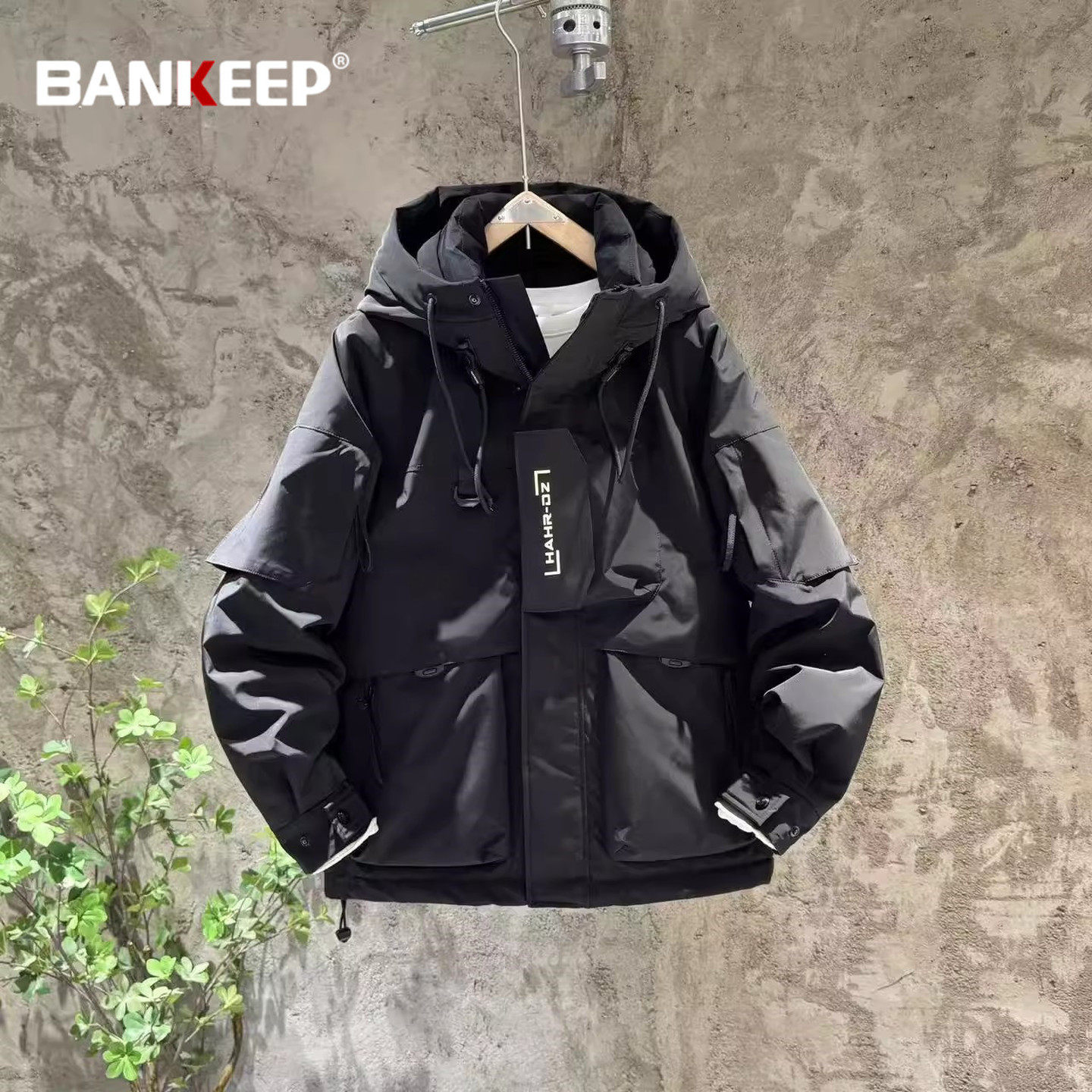 高端白鸭绒连帽羽绒服男士外套冬季2026新款加厚保暖冲锋衣男款潮