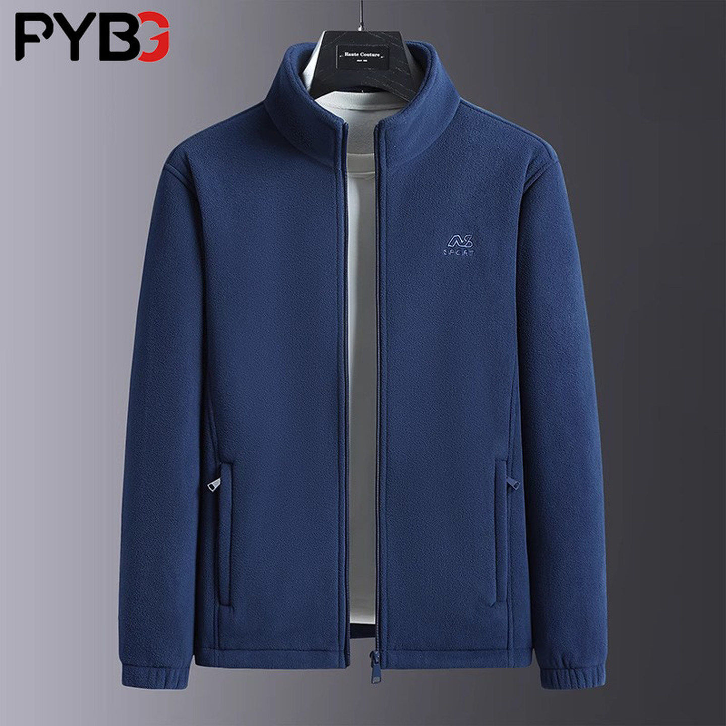 高端摇粒绒外套男士2025秋冬季新款加绒加厚立领夹克抓绒卫衣男款