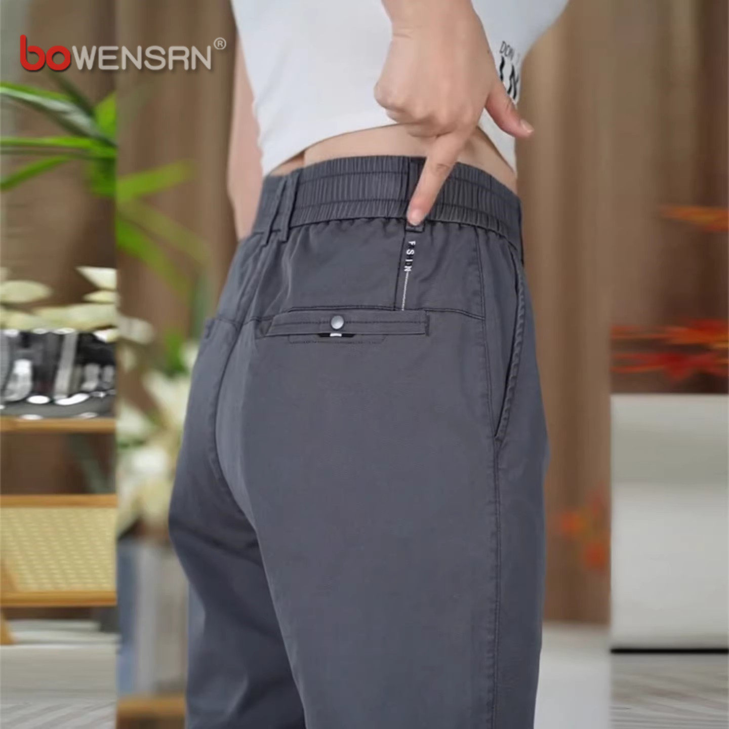 潮牌男士休闲裤2026新款春夏季薄款男裤商务百搭修身直筒裤子男款