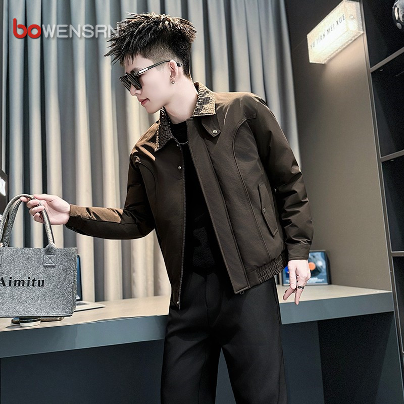 爆款翻领棉服外套男士2026新款秋冬季高级感加厚时尚夹克棉袄男款