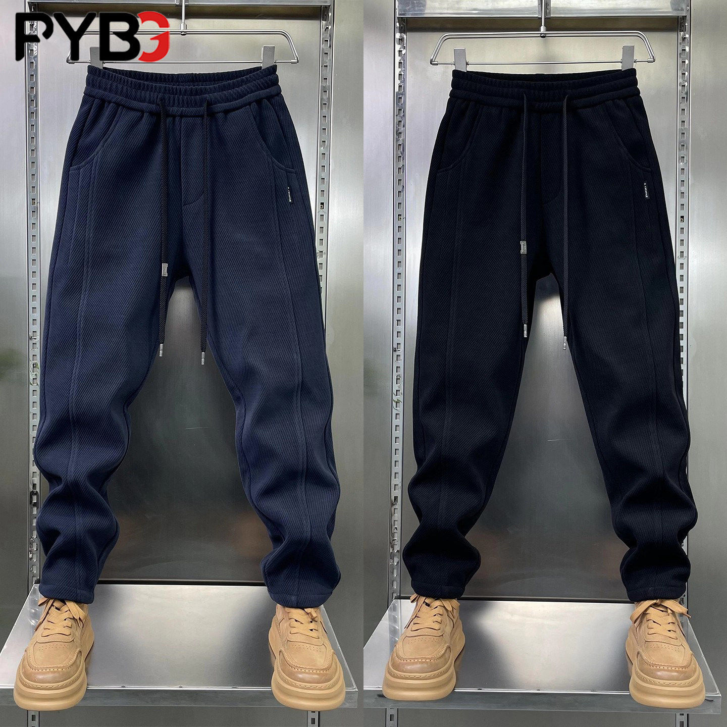 百搭小脚男士休闲裤秋冬季2025新款加绒加厚男裤保暖直筒裤子男款