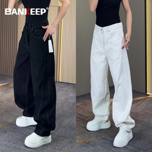 高端阔腿弯刀牛仔裤男士2026新款冬季加绒加厚宽松休闲裤子男款潮