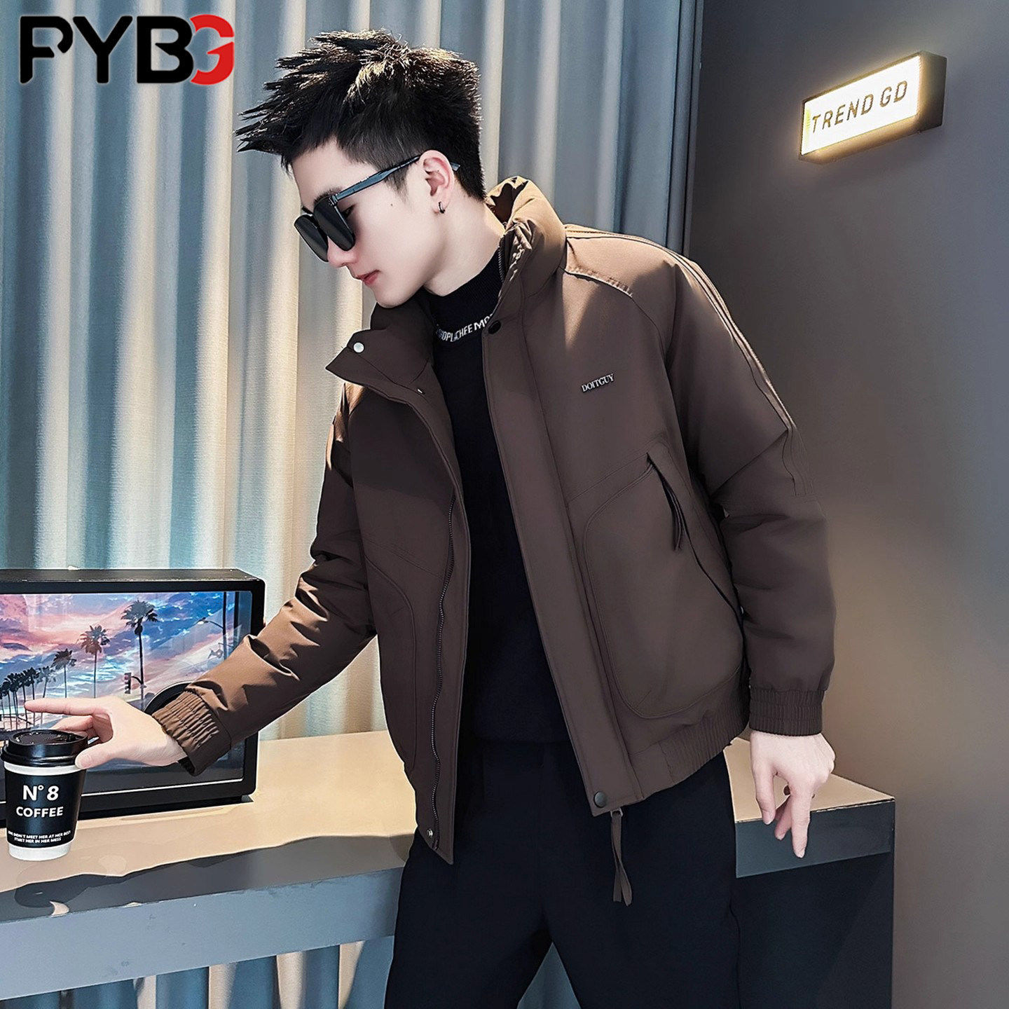 高级感痞帅保暖棉服男士冬装外套2025新款立领夹克男款加厚棉衣潮