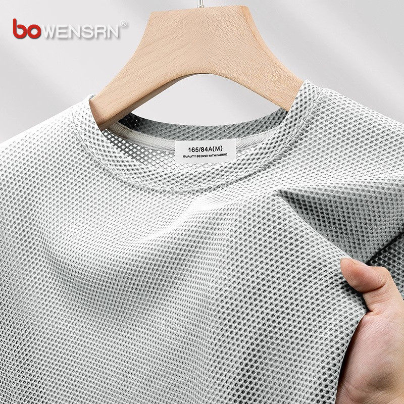 高端冰丝网眼短袖t恤男士2026新款夏季凉感速干运动半袖体恤男款