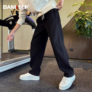 潮牌宽松直筒休闲裤子男士2026新款冬装加绒男裤运动加厚卫裤男款